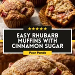 Easy Rhubarb Muffins with Cinnamon Sugar Topping