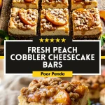Fresh Peach Cobbler Cheesecake Bars