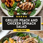 Grilled Peach and Chicken Spinach Salad