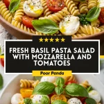 Fresh Basil Pasta Salad with Mozzarella and Tomatoes