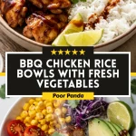 BBQ Chicken Rice Bowls with Fresh Vegetables