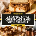 Caramel Apple Cheesecake Bars with Crumble