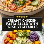 Creamy Chicken Pasta Salad with Fresh Vegetables